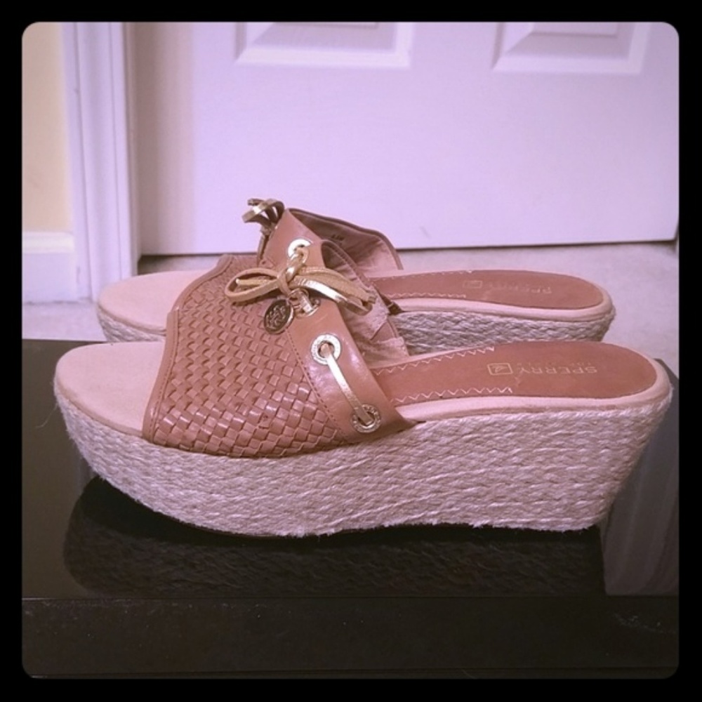 Sperry Top-Sider Leather wedge like NEW size 8.5